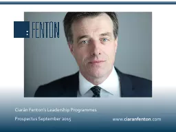 Ciarán  Fenton’s Leadership