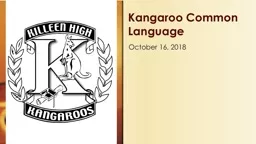 October 16, 2018 Kangaroo Common Language