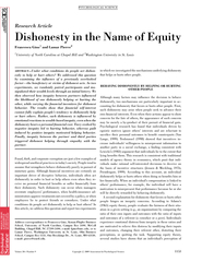 Research Article Dishonesty in the Name of Equity Fran