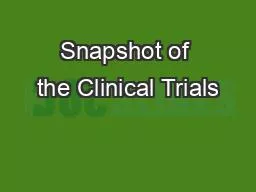 Snapshot of the Clinical Trials