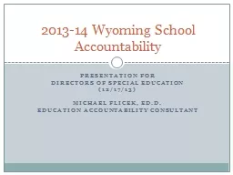 Presentation for  DIRECTORS OF SPECIAL EDUCATION