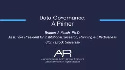 Braden J. Hosch, Ph.D. Asst. Vice President for Institutional Research, Planning &