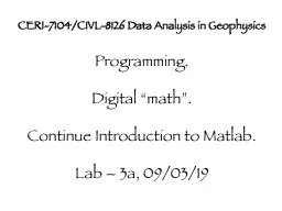 CERI-7104/CIVL-8126 Data Analysis in Geophysics