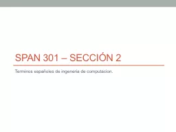 SPAN 301 –  SecCiÓn  2