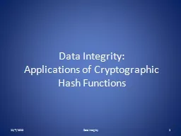 Data  Integrity:  Applications of Cryptographic