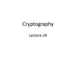 Cryptography Lecture 26 Digital signatures