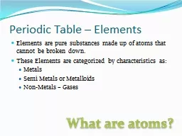Periodic Table – Elements