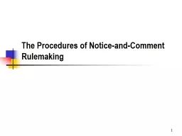 The Procedures of Notice-and-Comment Rulemaking