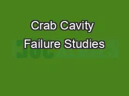 Crab Cavity Failure Studies