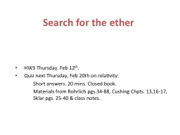 Search for the ether  HW3