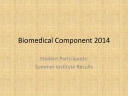 Biomedical Component 2015