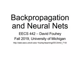 Backpropagation and Neural Nets