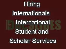 Hiring Internationals   International Student and Scholar Services