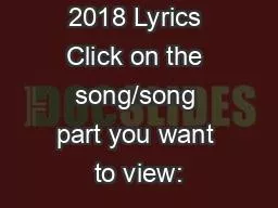 2018 Lyrics Click on the song/song part you want to view:
