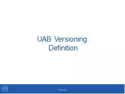 UAB Versioning: Definition