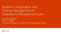 Explore Configuration and Change Management in Operations Management Suite