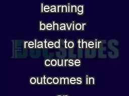 PPT-How is students’ online learning behavior related to their course outcomes in an introductory