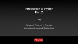Introduction to Python Part 2