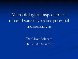Microbiological inspection of mineral water by redox-potential measurement