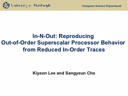 In-N-Out:  Reproducing  Out-of-Order Superscalar Processor Behavior from Reduced In-Order