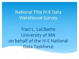 National Title IV-E Data Warehouse