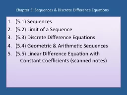 Chapter 5: Sequences & Discrete