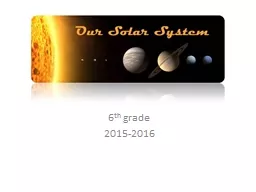 Our Solar System 6 th  grade