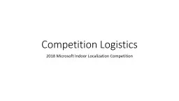 Competition Logistics 2018 Microsoft Indoor Localization Competition