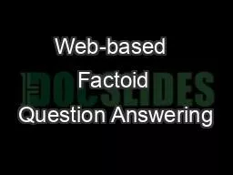 Web-based  Factoid Question Answering