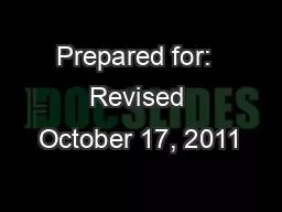 Prepared for:  Revised October 17, 2011