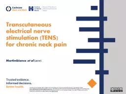 Transcutaneous electrical nerve stimulation (TENS) for chronic neck pain
