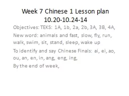 Week 7 Chinese 1 Lesson plan