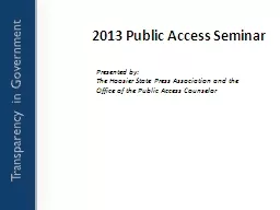 2013  Public Access Seminar