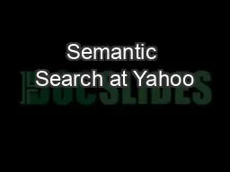 Semantic Search at Yahoo