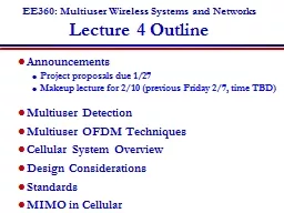 EE360: Multiuser Wireless Systems and Networks
