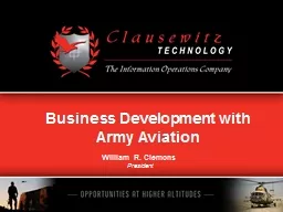 Business Development with Army Aviation