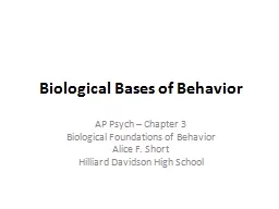 Biological Bases of Behavior