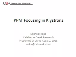 PPM Focusing in Klystrons