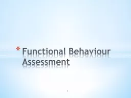 1 Functional Behaviour Assessment