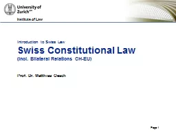 Page  1 Introduction to Swiss Law