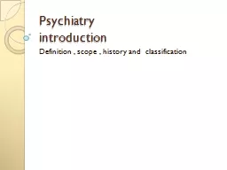 Psychiatry  introduction