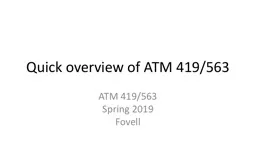 Quick overview of ATM 419/563