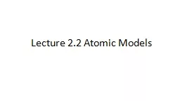 Lecture 2.2 Atomic Models