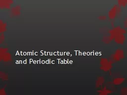 Atomic  Structure, Theories and Periodic Table