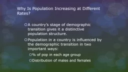 Why Is Population Increasing at Different Rates?