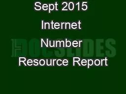 Sept 2015 Internet Number Resource Report