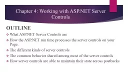 Chapter 4: Working  with ASP.NET Server
