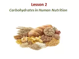 Lesson 2 Carbohydrates in