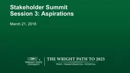March  21,  2018 Stakeholder Summit