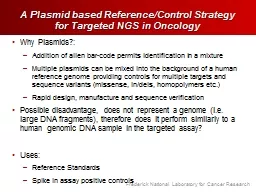 A Plasmid based Reference/Control Strategy for Targeted NGS in Oncology